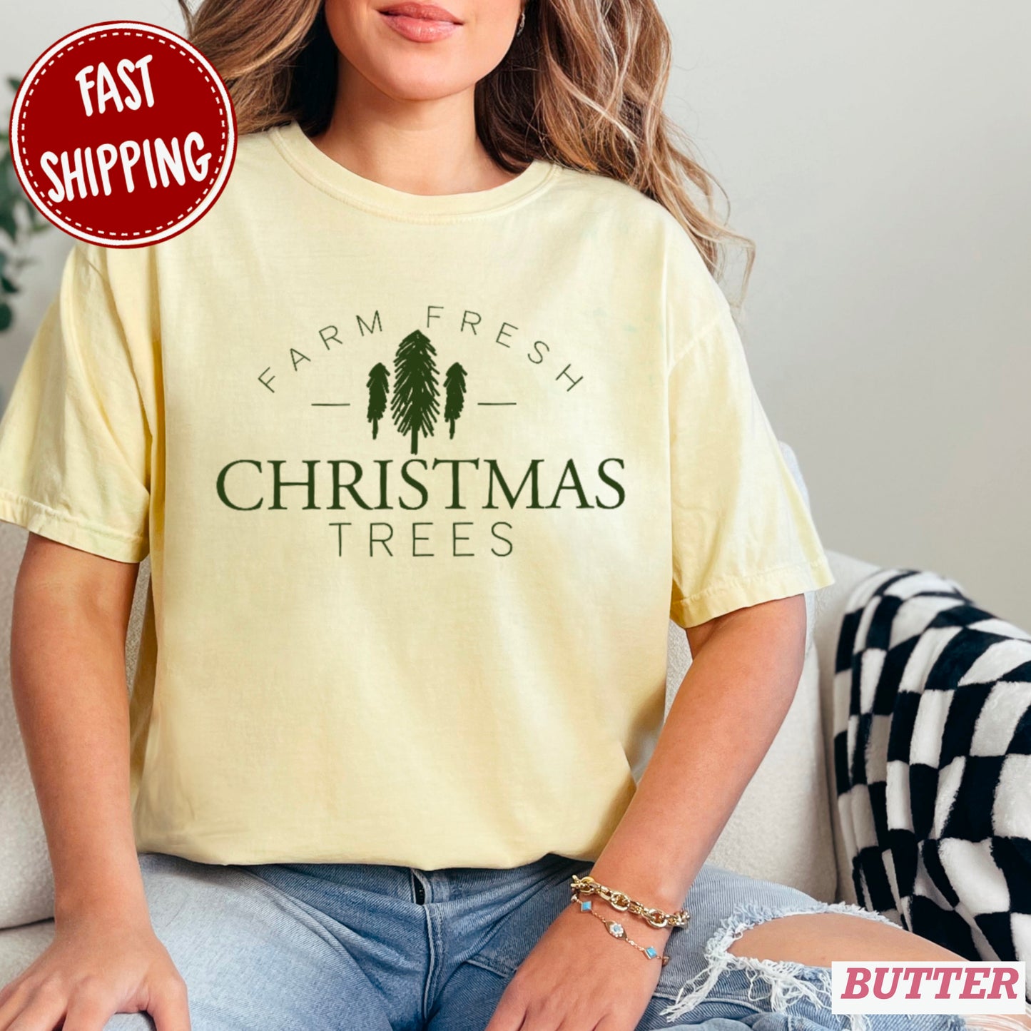 Farm Fresh Christmas Tree’s Comfort Color Graphic Tee