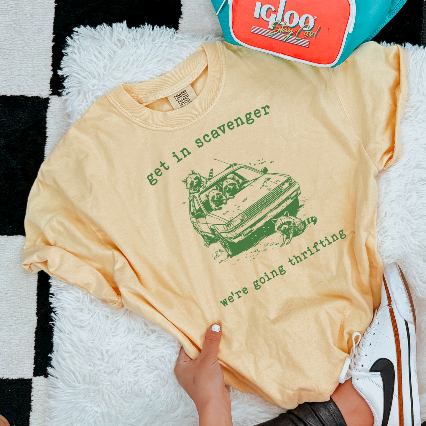 Get In Scavenger We’re Going Thrifting Comfort Color Graphic Tee