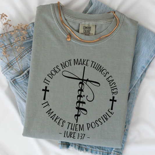 Luke 1:37 Comfort Color Graphic Tee