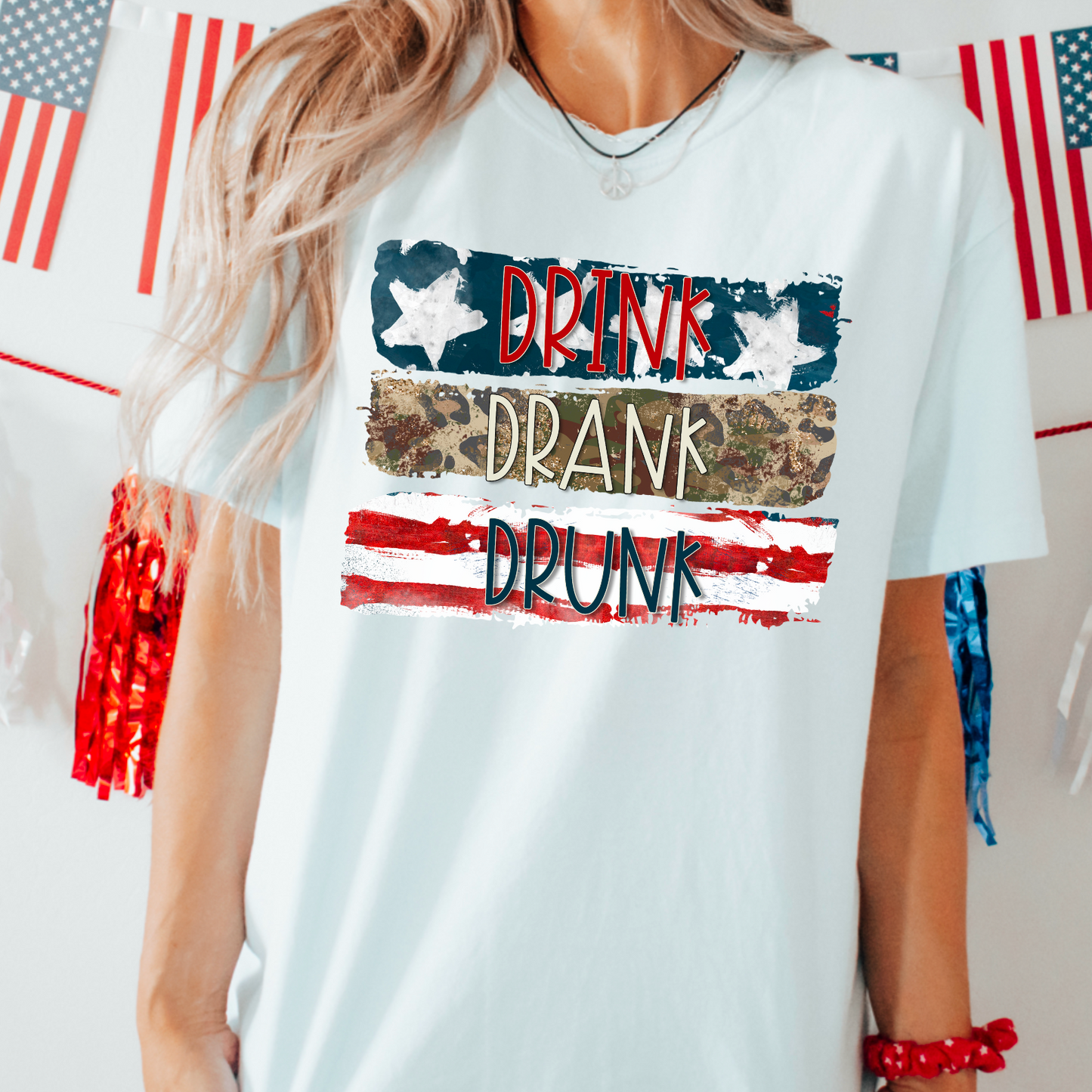 Drink Drank Drunk Comfort Color Graphic Tee