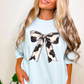 Cow Print Coquette Bow Comfort Color Graphic Tee