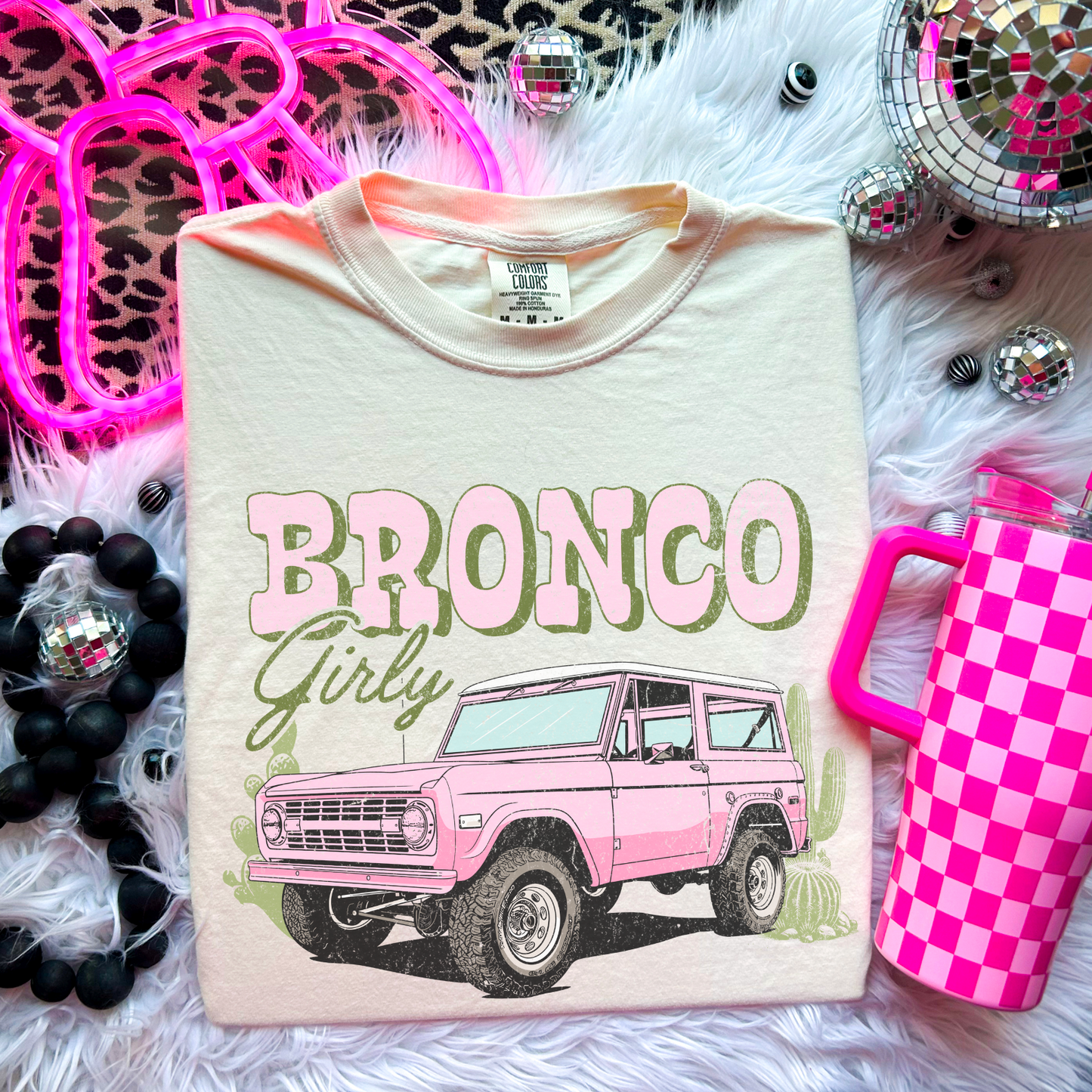 Bronco Girly Comfort Color Graphic Tee