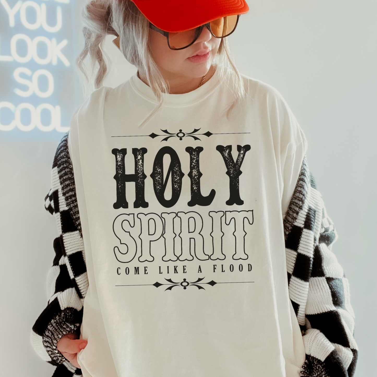 Holy Spirit Come In Like A Flood  Comfort Color Graphic Tee