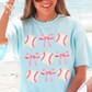 Baseball  Coquette Bow Comfort Color Graphic Tee