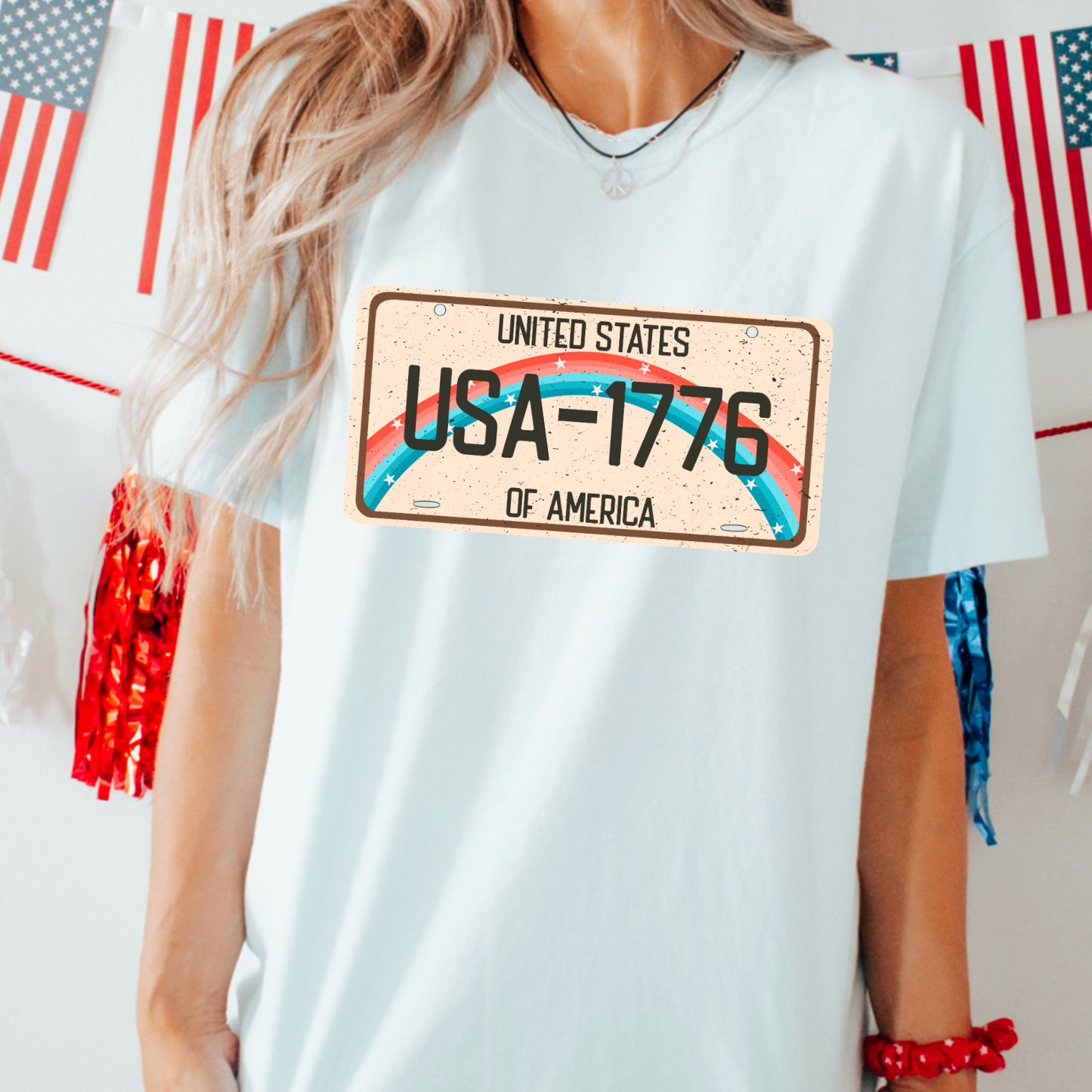 USA License Plate  Comfort Color Graphic Tee