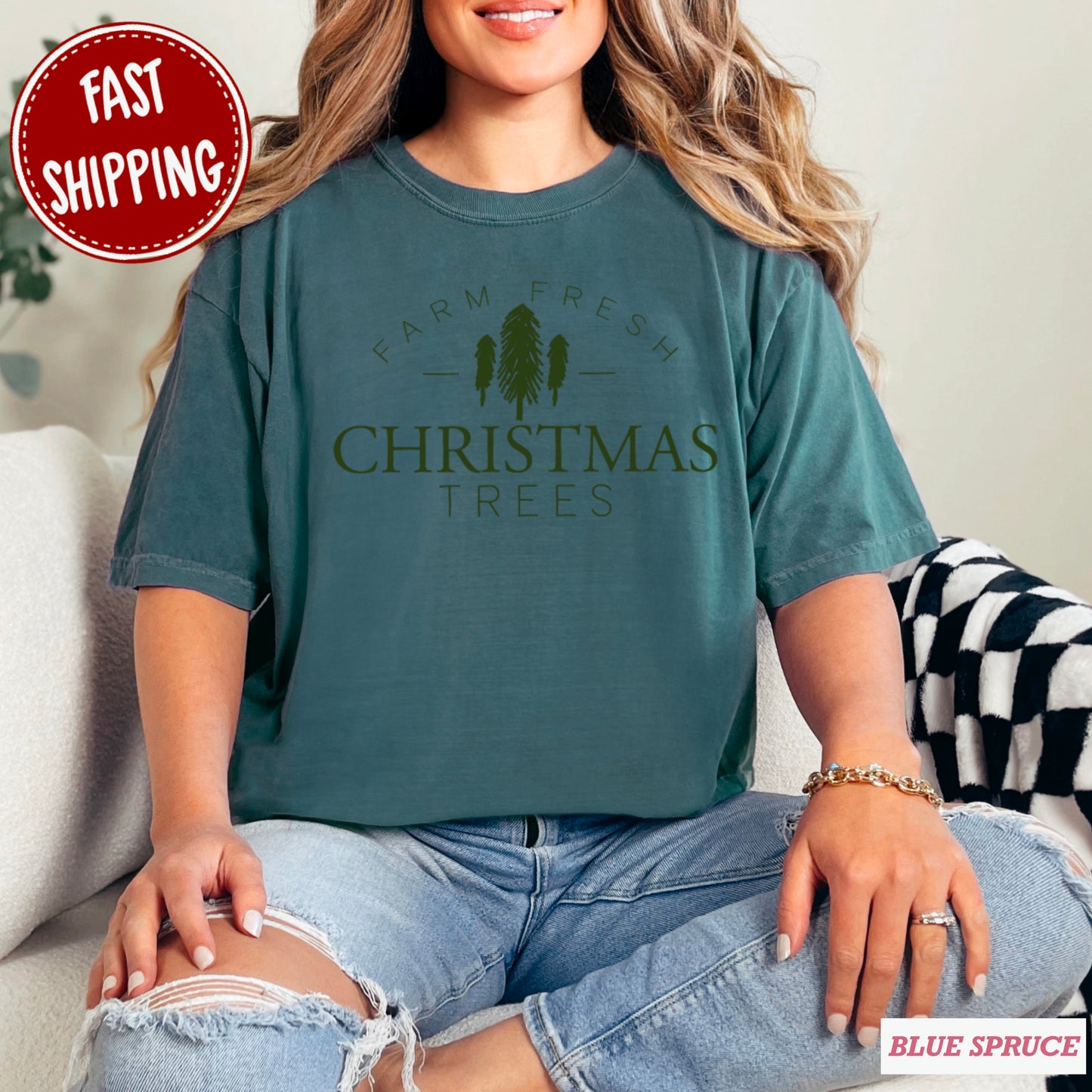 Farm Fresh Christmas Tree’s Comfort Color Graphic Tee