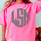 Monogram Checkered Comfort Color Graphic Tee