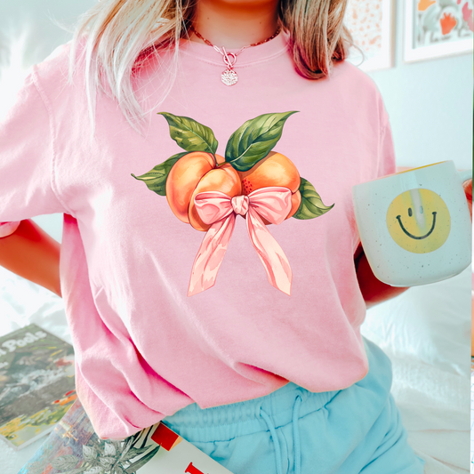 Peach Coquette Comfort Color Graphic Tee