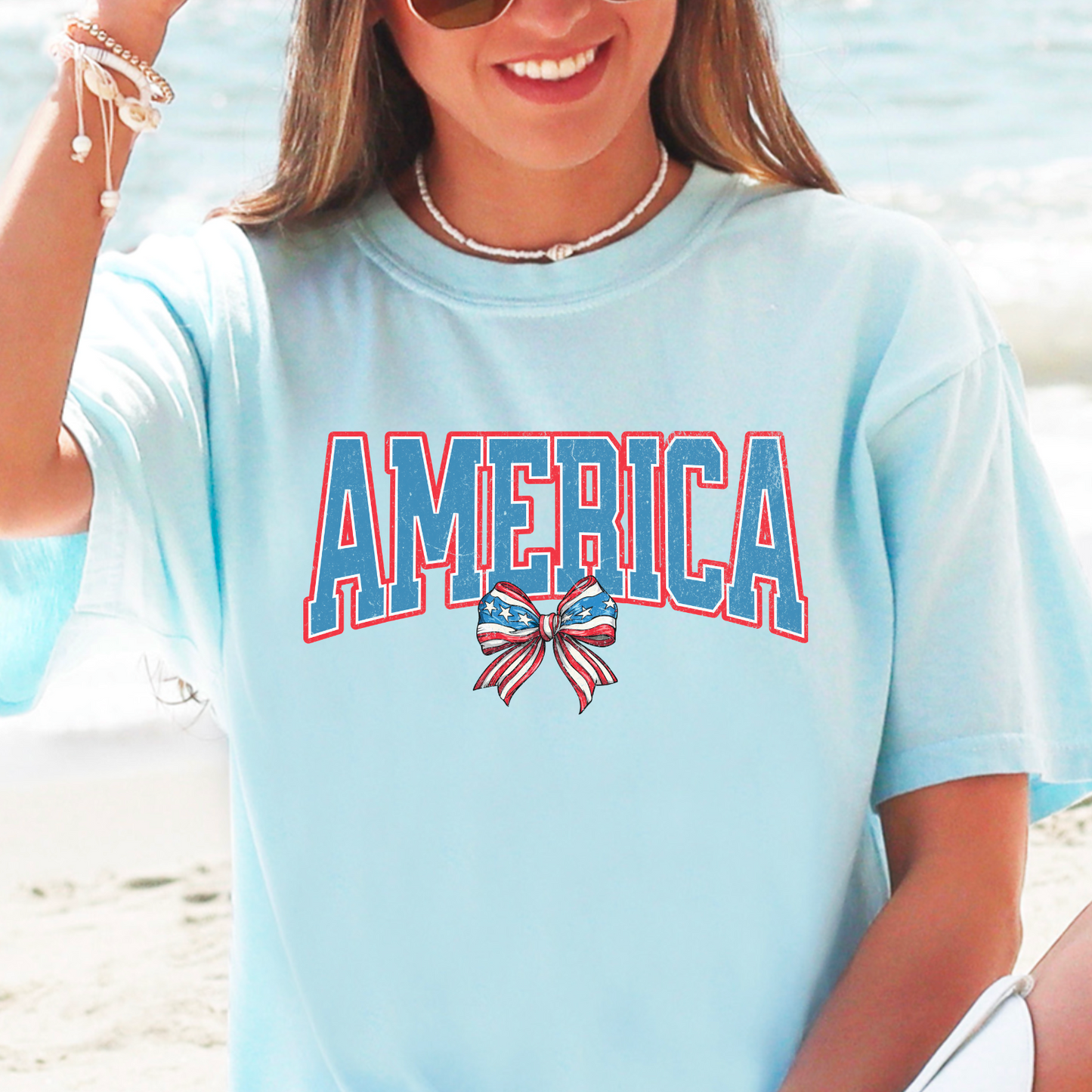 America Coquette Comfort Color Graphic Tee