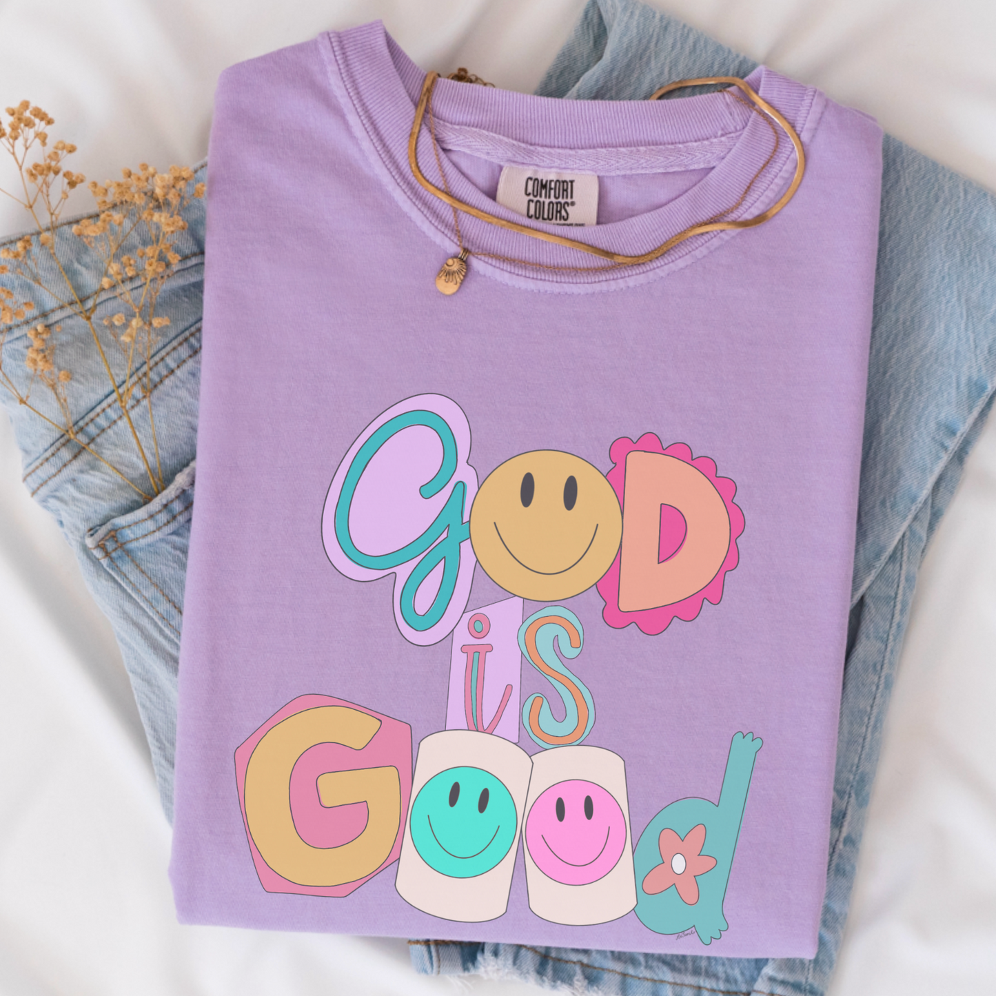 God Is Good Comfort Color Graphic Tee