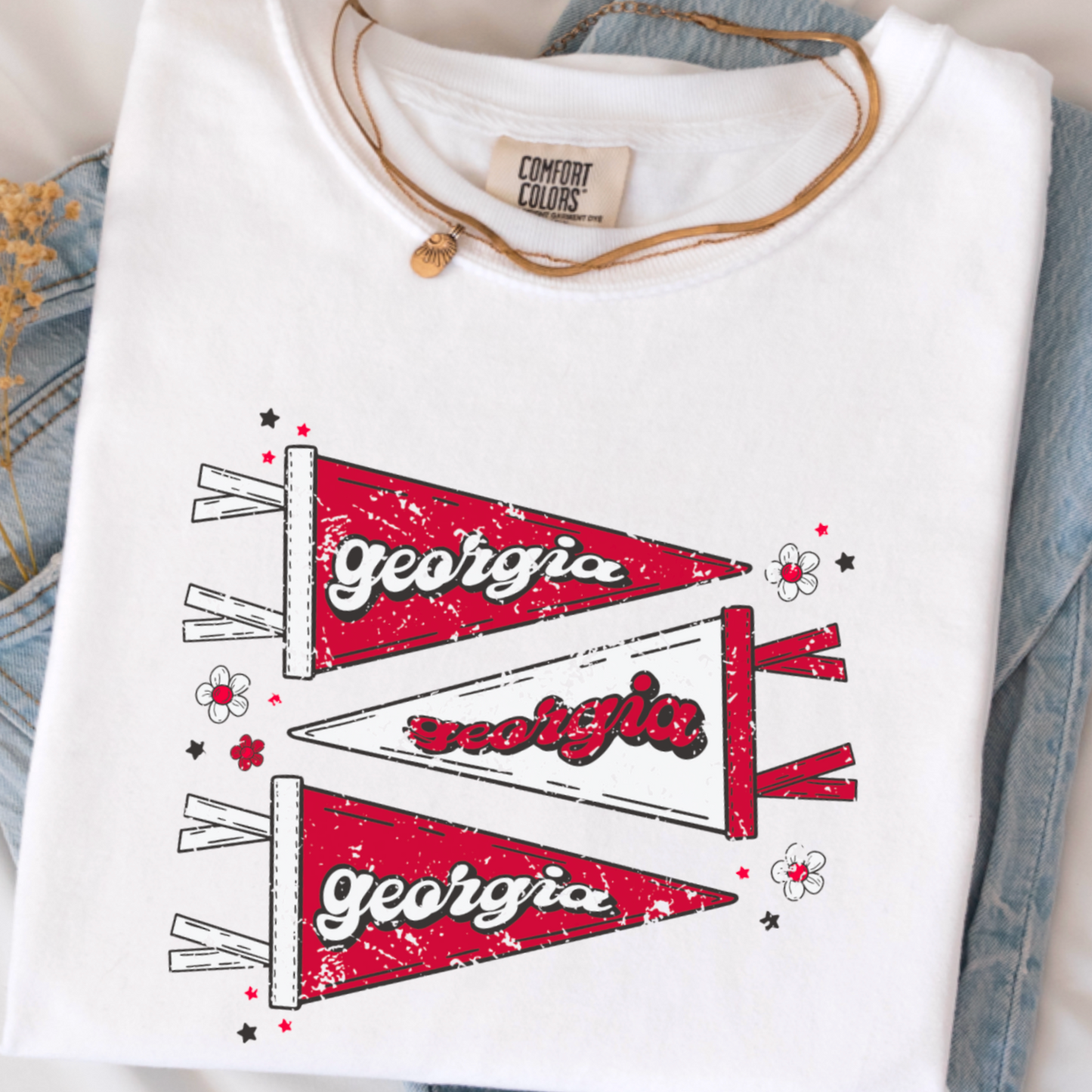 Georgia Pennant Flag Comfort Color Graphic Tee