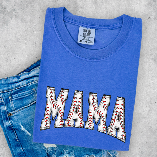 Mama Baseball Comfort Color Graphic Tee