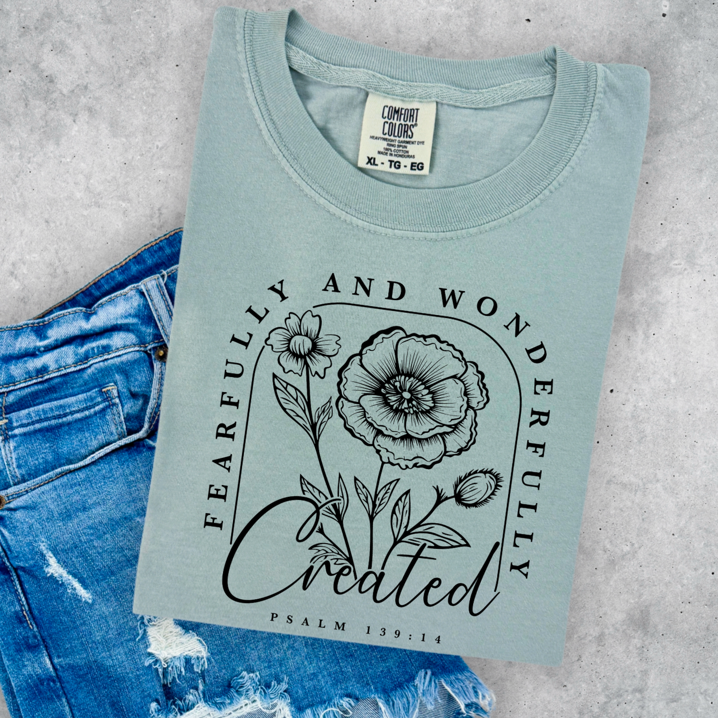 Fearfully And Wonderfully Created Comfort Color Graphic Tee