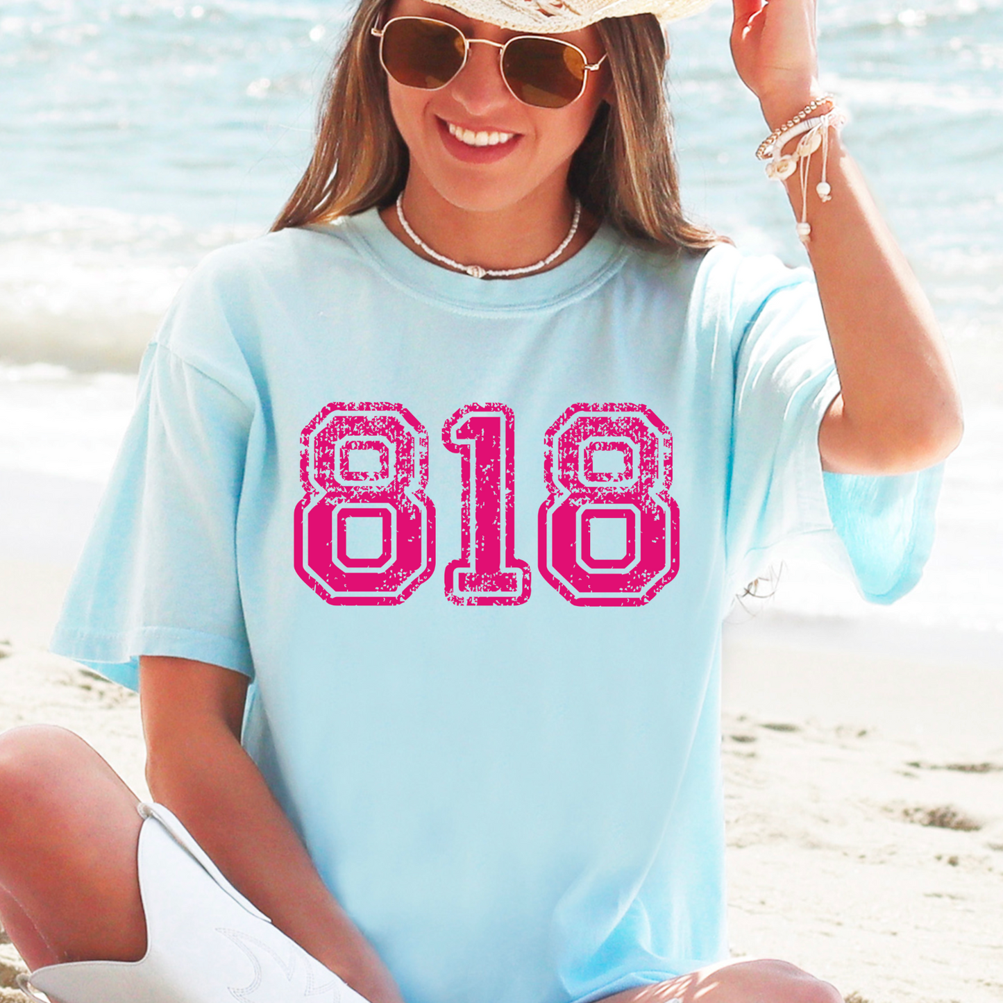 Area Code Comfort Color Monogram Graphic Tee