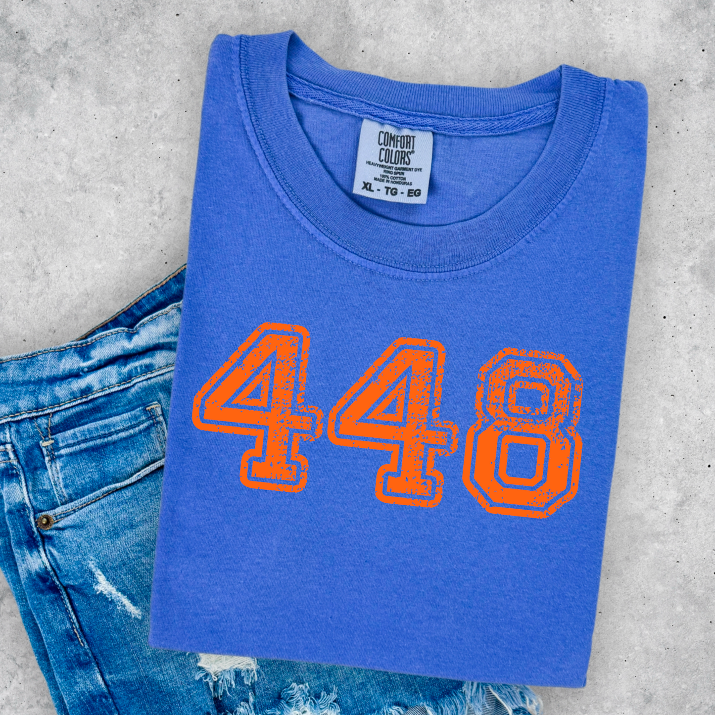 Area Code Comfort Color Monogram Graphic Tee