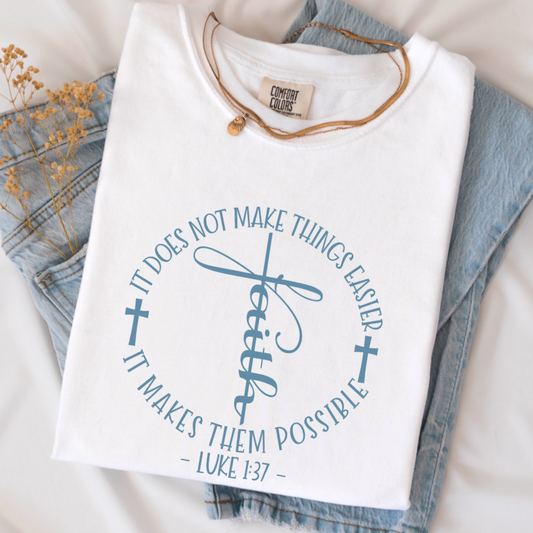 Luke 1:37 Comfort Color Graphic Tee