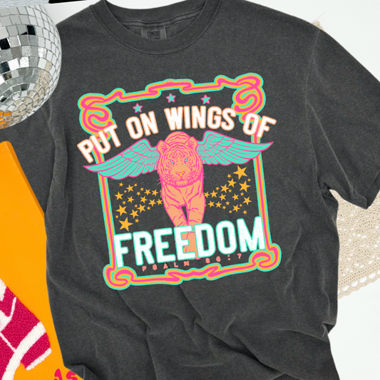 Put On Wings Of Freedom Comfort Color Graphic Tee