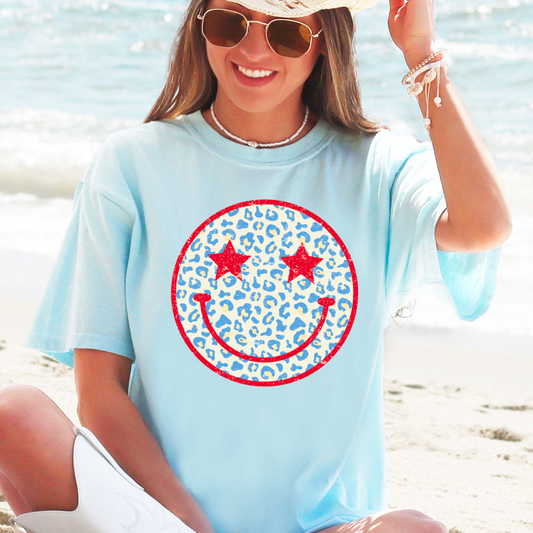 Patriotic Face Comfort Color Graphic Tee