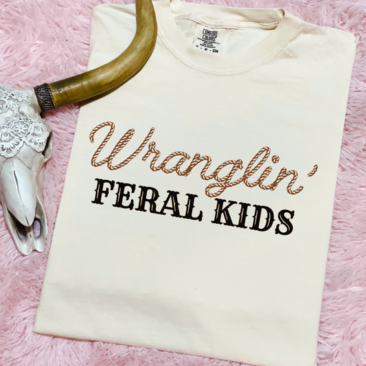 Wranglin Feral Kids Comfort Color Graphic Tee