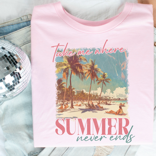 Take Me Where Summer Never Ends Comfort Color Graphic Tee