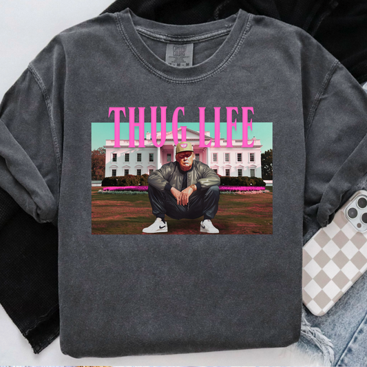 Thug Life Trump Pink Comfort Color Graphic Tee