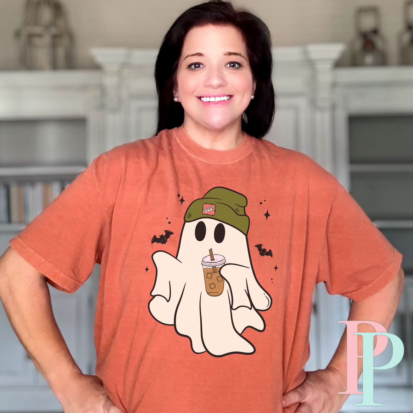 Coffee Halloween Ghost Comfort Color Graphic Tee