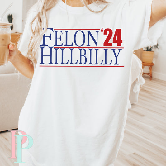 Felon Hillbilly 24 Comfort Color Graphic Tee With Navy Ink