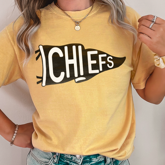 Sequoyah Chiefs Varisty Flag  Comfort Color Graphic Tee