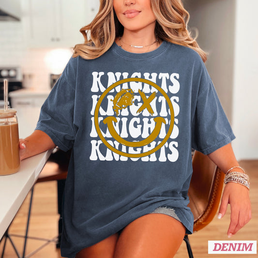 River Ridge Knights Football Face Comfort Color Graphic Tee