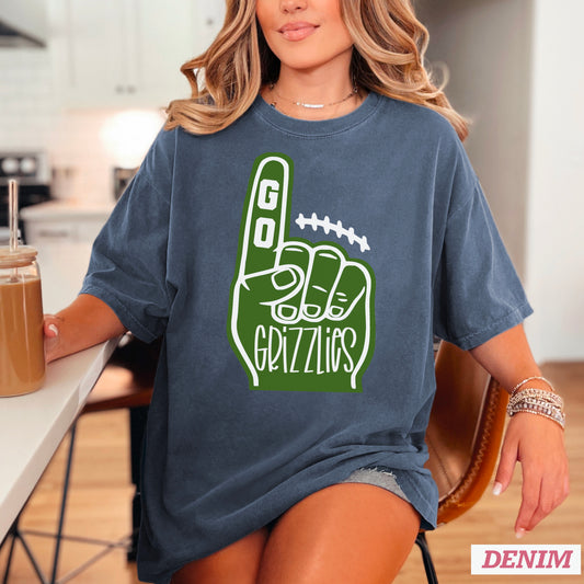 Creekview Grizzlies Foam Finger  Comfort Color Graphic Tee