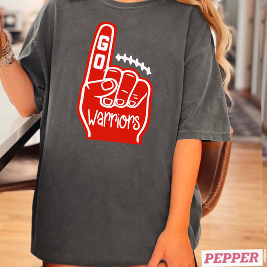 Cherokee Warriors Foam Finger Comfort Color Graphic Tee