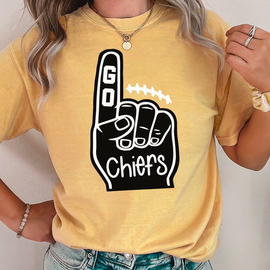 Sequoyah Chiefs Foam Finger Comfort Color Graphic Tee