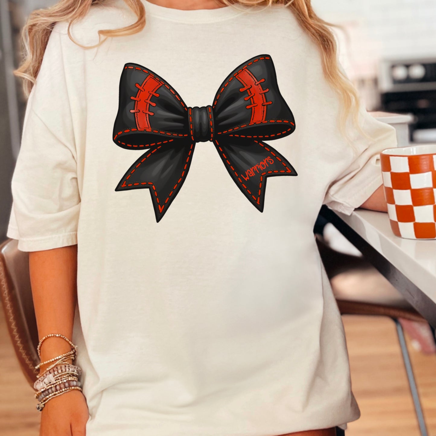 Cherokee Warriors Cheer Bow  Comfort Color Graphic Tee