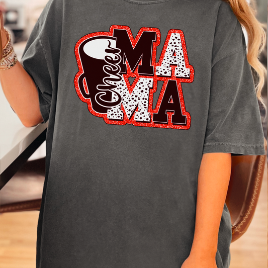 Cherokee Warriors Cheer Mama Comfort Color Graphic Tee