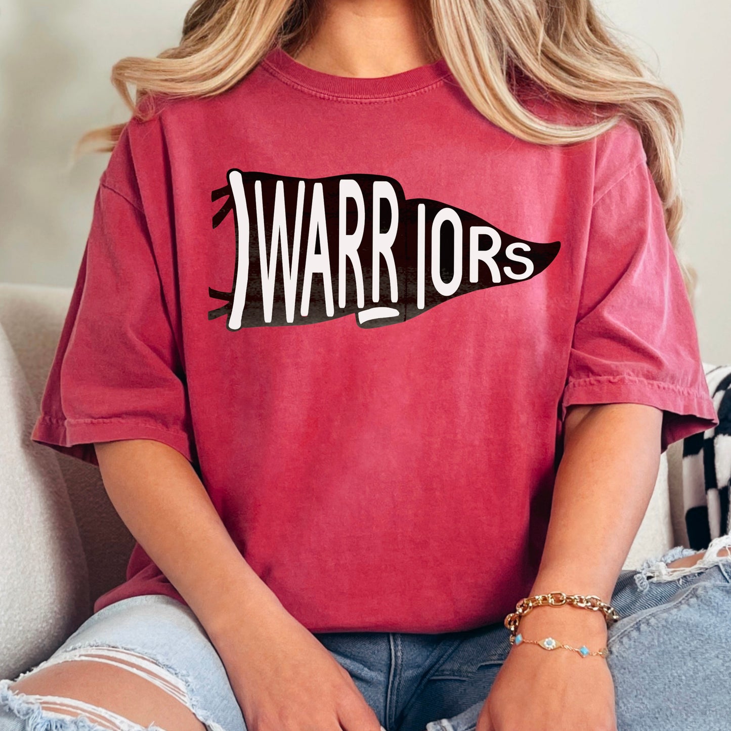 Cherokee Warriors Flag Comfort Color Graphic Tee