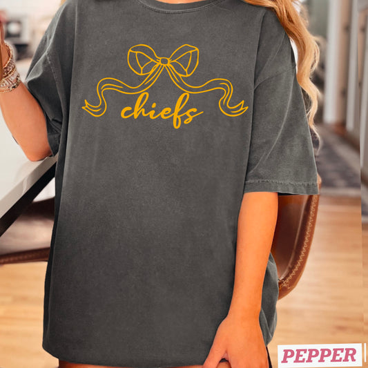 Sequoyah Chiefs Coquette Bow Comfort Color Graphic Tee