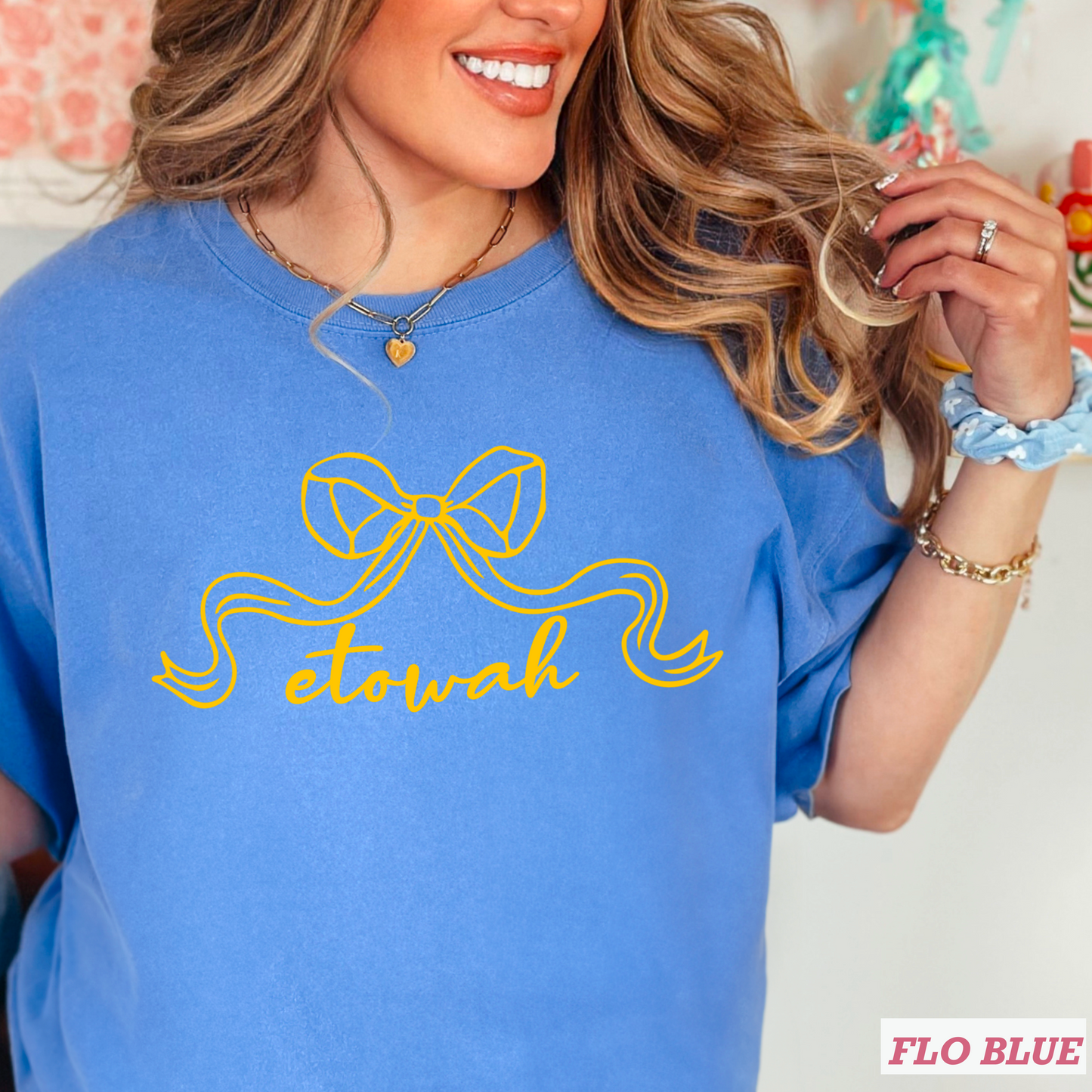 Etowah Eagles Coquette Bow  Comfort Color Graphic Tee