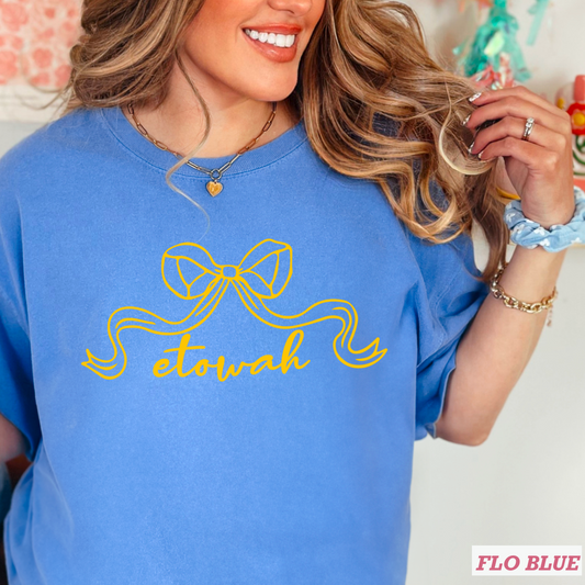 Etowah Eagles Coquette Bow  Comfort Color Graphic Tee