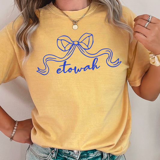 Etowah Eagles Coquette Bow  Comfort Color Graphic Tee