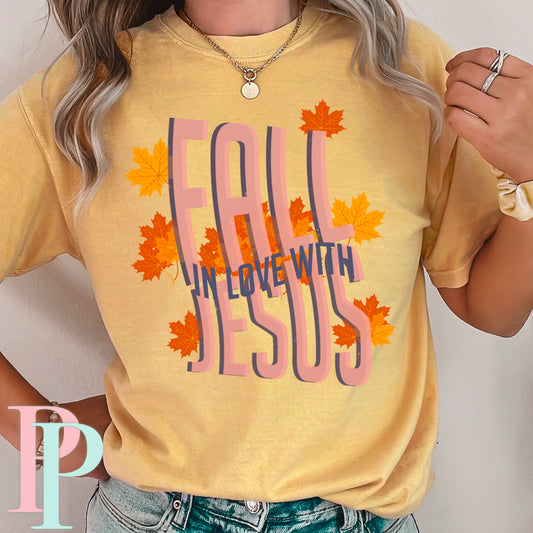 Fall In Love With Jesus Comfort Color Graphic Tee