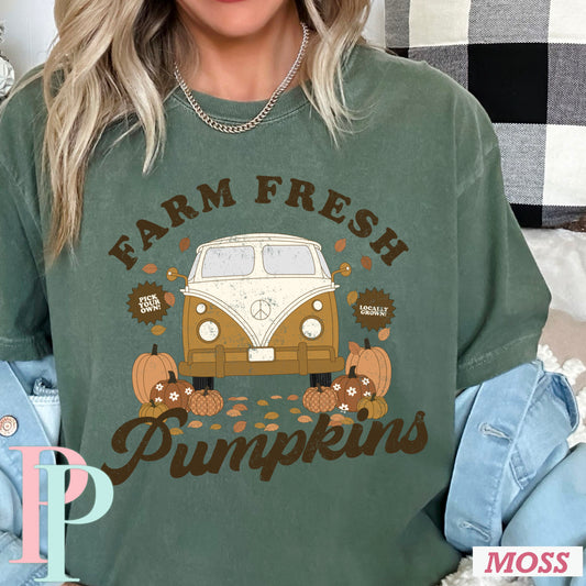 Farm Fresh Pumpkins Comfort Color Graphic Tee