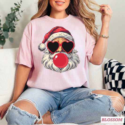 Sunglasses Santa Red Comfort Color Graphic Tee