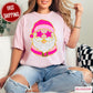 Santa Stars Pink Comfort Color Graphic Tee