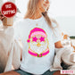 Santa Stars Pink Comfort Color Graphic Tee