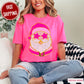 Santa Stars Pink Comfort Color Graphic Tee