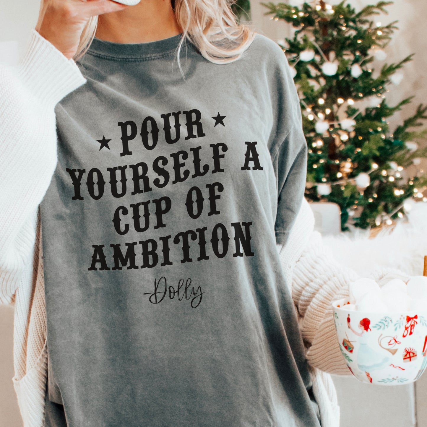 Pour Yourself A Cup Of Ambition Screen Print Transfer