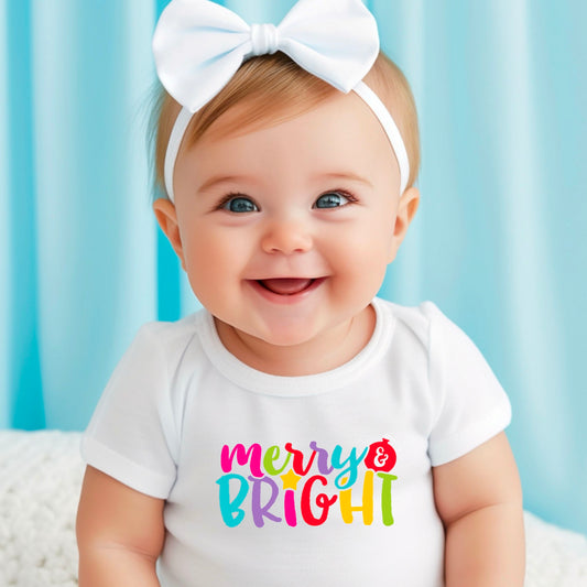 Merry & Bright Tea Towel / Infant  DTF Transfer