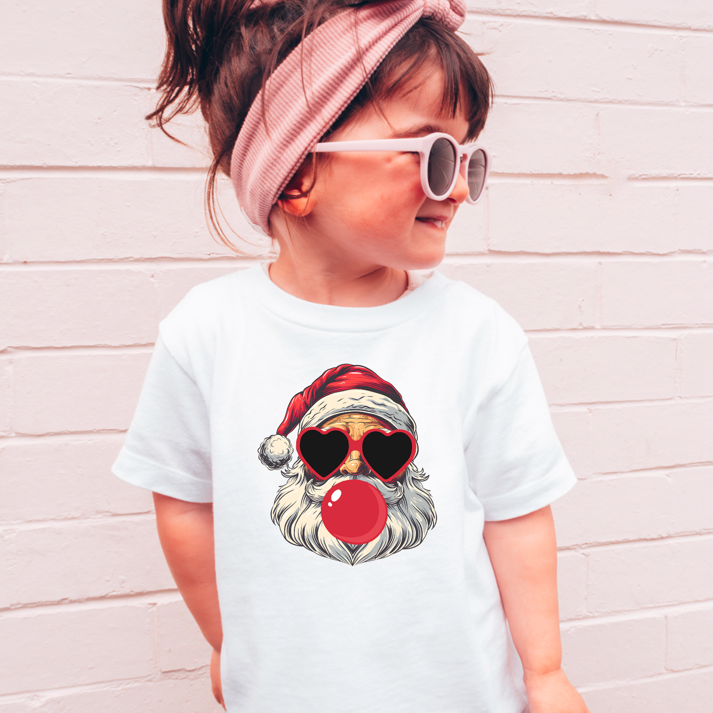 Santa Red Sunglasses Toddler  DTF Transfer