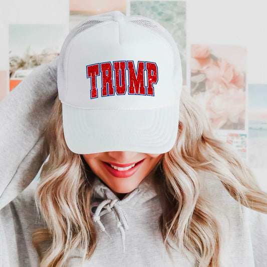 Trump Red Faux Glitter Pocket / Hat DTF Transfer