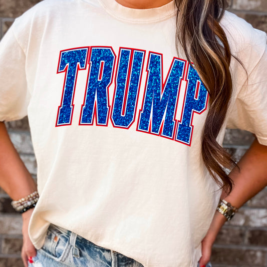 Trump Blue Faux Gitter Comfort Color Graphic Tee